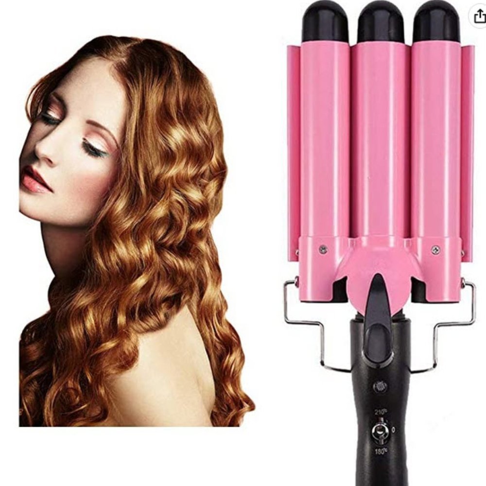 3 barrel hair curling wand